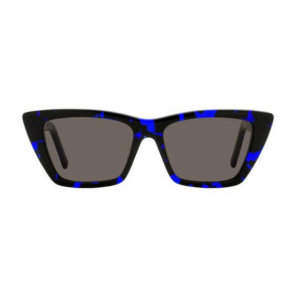 NWT SAINT LAURENT SUNGLASSES BLACK BLUE - Picture 3 of 4
